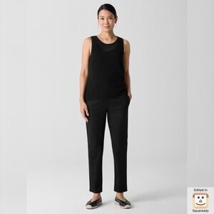 NWT Eileen Fisher Stretch Cotton Twill Tapered Trouser Pant Size S